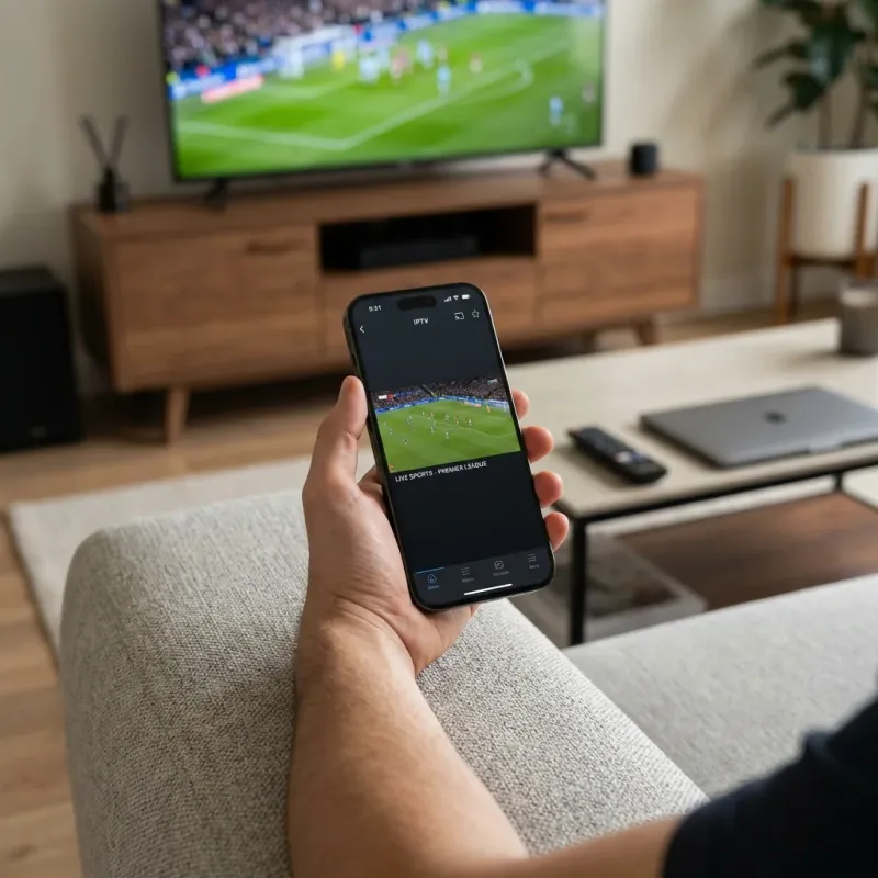 iPhone showing live sports streaming